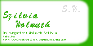 szilvia wolmuth business card